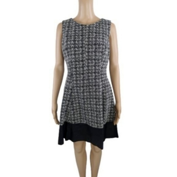 Lauren Ralph Lauren Dresses & Skirts - Lauren Ralph Lauren Black and White Tweed Faux Leather Dress 12P